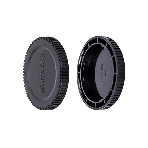 JJC Tapa de Cuerpo + Tapa del Objetivo de Cámara para Micro Four Thirds i.e Olympus, Panasonic M4/3 Mirrorless and…
