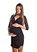 New Maternity Ruched Side V Neck Dress Pregnancy Wear Size 8 10 12 14 16 18 6408 Variety of Colours (12/14, Black)