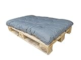 Madison Hochwertiges 10 cm Dickes Paletten Loungekissen 120 x 80 cm Basic Grey, Palettenkissen