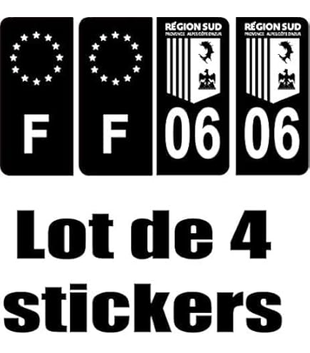 Supstick 2 Stickers Autocollants Plaques Iatriculation Auto Dept 87 Liousin Bleu Foncé Angles