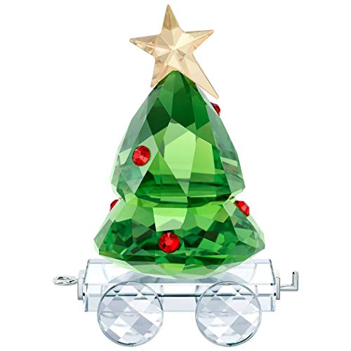 Swarovski Christmas Tree Wagon Crystal Figure / 5.1 cm/Green