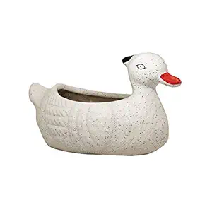 ShopMeFast Duck Shape Ceramic Pots Ceramic Planters Garden Planters for Indoor Plants/Planters,Home Decor,Garden Decor,Office Decor,Decorative Succulents Pot (Color: White)(L:25 cm, W:13 cm, H:14 cm)