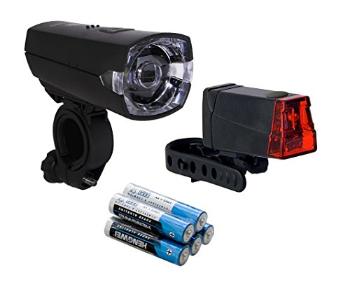 Büchel Batterieleuchtenset 12 Lux Slim Led Plus Rücklicht, Schwarz, 51225420