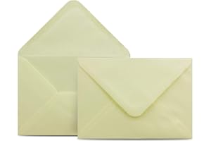 ‎COLOURS 4-YOU BY GLÜXX-AGENT 25 Briefumschläge DIN C6 Hellgelb Gelb - 11,4 x 16,2 cm - Kuverts mit 100 g/m² Nassklebung spitze Klappe - Umschläge ohne Fenster - Colours-4-you