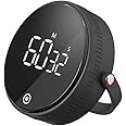 JZS Digital Kitchen Timers Visual Large LED Display Magnetic Countdown Timer for Classroom Cooking Fitness Baking Studying Teaching, Volume Adjustable（Black）