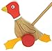 Red Flappy Duck : Push Along Wooden Toys : Traditional : Handcrafted : Handpainted : For Toddler or Baby 12 months or over, Young Kids, Child & Children : H - 21cm W - 13cm D - 10cm Wood Handle - 47.5cm