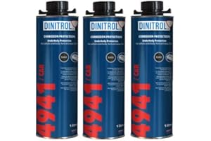 REJEL Dinitrol 4941 Noir Dessous Cire 3 x 1 Litre canettes (avec Bouchon à vis de Style Schutz)