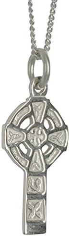 HSH037 Tiny Sterling Silver Celtic Cross 18" chain P228