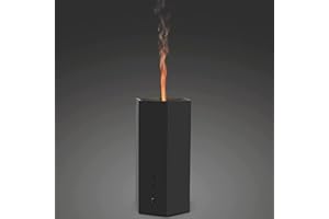 XINRONGDA Aroma Diffuser Kabellos mit Flammen Effekt, Diffusor für ätherische Öle, Raumduft Elektrisch, Automatisch Power-Off, Ultraschall Luftbefeuchter für Zuhause Büro, Yoga, SPA, Schwarz