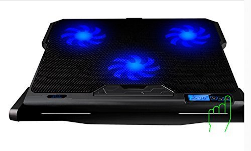 ‚Halterung Kühler bis 6 Lüfter für Laptop Notebook PC, Konsolen… Kompatibel Gerät von 9 bis 17, blaue LED-Beleuchtung, Belüftung und höhenverstellbar, 2 Ports USB… - 7