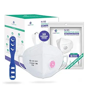 Careview Cotton Reuseable Face Mask (White, With Valve, Pack of 10) for Unisex