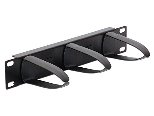 Preisvergleich Produktbild DeLock 25,4cm 10Zoll Kabelmanagement Panel universal schwarz
