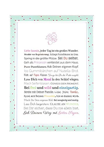 Taufgeschenk Mädchen: Personalisiertes Bild (PDF oder Kunstdruck in A4) - Geschenk Taufe | Gastgeschenk Patenkind von Taufpaten | Babygeschenke mit Namen - 3