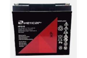 Heycar - Batería de Plomo AGM para Aplicaciones de Alta Descarga. 12V / 18Ah. Capacidad de Descarga 180 A 5,6 Kg. 181 x 77 x 167 mm