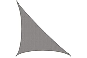 AMANKA Toldo UV - HDPE 4,2x4,2x6 Vela de Protección Solar Triangular - Techo Balcón Jardín Gris