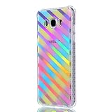Hülle Samsung Galaxy J7 2016,Galaxy J7 Hülle Silikon,Galaxy J7 2016 Schutzhülle,Felfy Ultra Slim Ultradünn Case Soft Gel Weich Flexibel TPU Silikonhülle mit IMD Doppelseitig Plating Farbe Gradient Farbe Design Durchsichtig Klar Protective Scratch Resistant Bumper Handytasche Case Back Cover für Samsung Galaxy J7 2016 [Diagonale Streifen] + 1x Silver Stylus+ 1x Bling Dust Plug [Zufällige Farbe] - 4