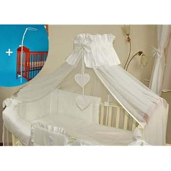 Bebe Canopy Tissu Couronne Moustiquaire Grand 485 Cm Accessoires De Literie Pince Universelle Support De Lit Pour Lit De Bebe Motif Cœurs Blanc Uni Bebe Puericulture La Chambre De Bebe