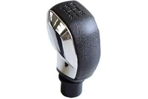 CAR PASSION Pommeau de Vitesse Complet Compatible avec Peugeot 208 308 508 2008 3008 Citroën C2 C3 C4 C5 Jumpy - 5 Vitesses - Poignée de Rechange avec Lentille (Chromé)