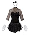 Produktbild 80er Pop Star Schickes Kleid Kostüm – Beinhaltet Jackett, schwarzes Top, schwarzen Rock, Haarband und Handschuhe – Madonna Kostüm oder 80er Frauen Kostüm für Halloween und Retro Events – EU Größen 42