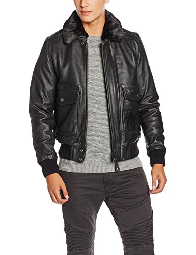 Schott NYC Herren Jacke LC5331X Schwarz (Anthic Black 90), Small