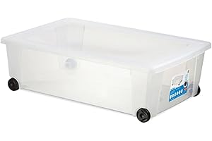 Stefanplast Roll-Box Contenitore Multiuso con Ruote, Bianco, 59x39x18.5h