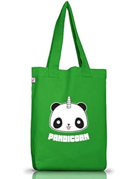 Unicorn Panda Jutebeutel Stoffbeutel Earth Positive mit Pandicorn Motiv