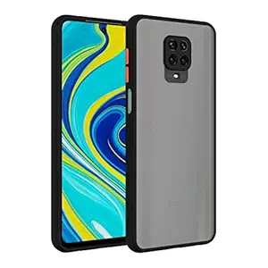Divyanka Mobile Smoke Cover for Redmi Note 9 Pro Max, Camera Protection Dual Layer Ruberized Bumper Back Cover Case for Redmi Note 9 Pro Max Black