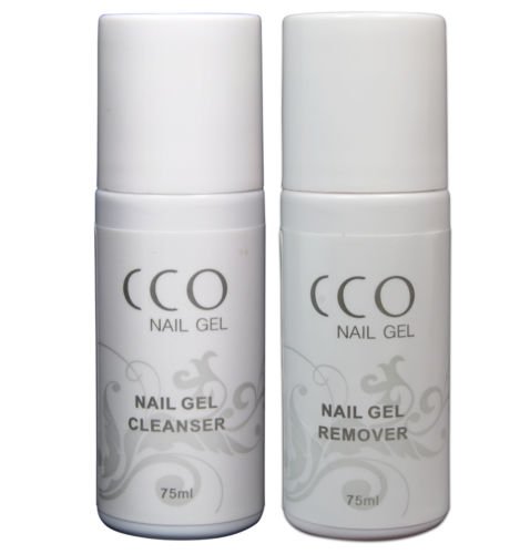 CCO UV NAIL GEL Soak Off Kit Remover and Cleanser 75ml each bottle