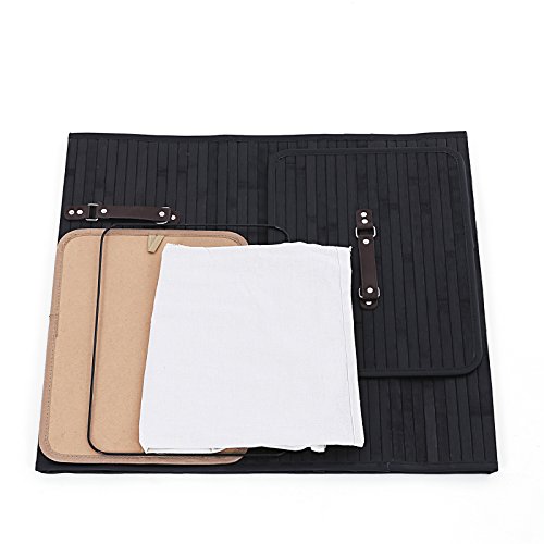 Songmics 3 Griffe Faltbar Bambus Wäschekörbe Wäschebox Wäschetruhe Wäschesammler Wäschetonne Wäschewagen Schwarz Eckig LCB10H - 8