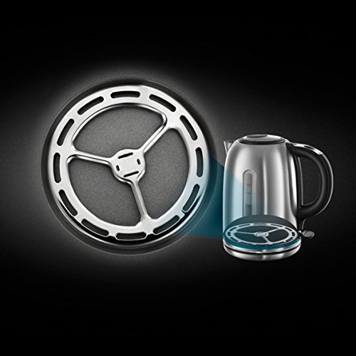 Russell Hobbs 20460-56 Buckingham Wasserkocher (Schnellkochfunktion, 3 kW) mit Quiet-Boil-Technologie Edelstahl silber/schwarz - 5