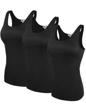 HOTOUCH Damen 3er Pack Tanktop Top T-Shirt Sport Shirt Trägershirt Funktionstop