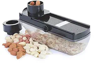 Ganesh Plastic Compac Dry Fruit Cutter Slicer with Holder & Container, 3 Piece Set, Black