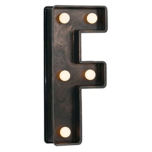 MiniSun – Decorativa letra luminosa ‘F’ con 8 luces LED blancas 