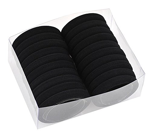 Pack of 40 Black Stretchy Elastic Hair Ropes