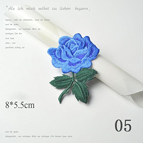 DIY Stickerei-Tuch-Aufkleber-Blüten-Blumen-Applique-Kleidungs-Stickerei-Flecken-Aufkleber Eisen auf nähen Tuch-Sitz für Kleidung-Mappen-Handtaschen (E) - 2