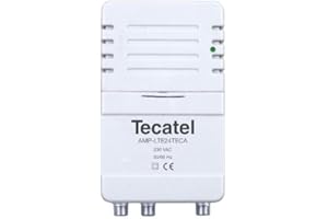 Tecatel - Amplificador de señal Interior para Antena de televisión, 2 Salidas, con Filtro LTE
