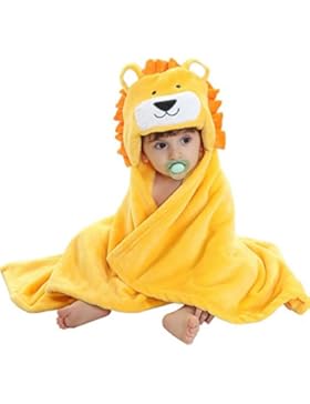 Babyhandtuch mit Kapuze Junge - Feelme Baby Badehandtuch Mikrofaser Kinder Kapuzenhandtuch Tier Poncho Frottee...