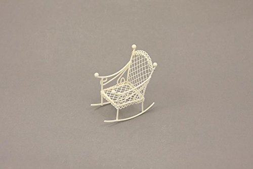 Preisvergleich Produktbild Unbekannt Miniatur Garten, Schaukelstuhl, weiß Höhe ca. 7,5cm