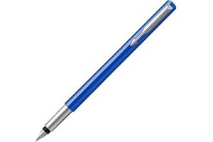 Parker Vector pluma estilográficacolor azul con adorno cromadoplumín medianotinta azulen blíster