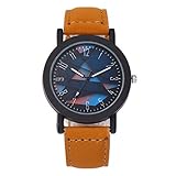 Armbanduhren Mode-Accessoires, M?nner l?ssig geometrische Muster Kunstleder arabische Zahlen Quarz-Armbanduhr - braun