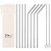 Produktbild JOYECO Edelstahl Trinkhalme Wiederverwendbares Metall Eco Strohhalm für 20oz Becher mit 8 Stück, 215mm x 6mm, Uraltes Silber