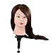 Hairdressing 85% Real Hair Training Head Practice Cutting Styling Head with Clamp Holder