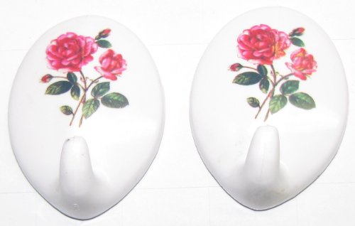 Wenko 4462010100 Rundhaken Rose, Kunststoff, 2-er Set, 4 x 5.5 x 2 cm, weiß