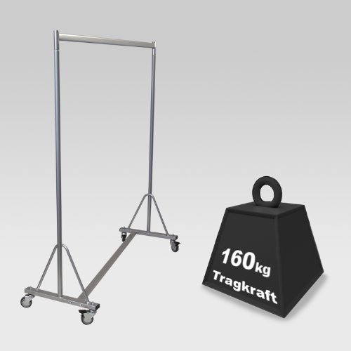 Stabiler Kleiderständer fahrbar für professionellen Einsatz auf Rollen 150cm 160kg rollbar - 4
