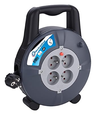 Electraline 29007 Enrouleur Rallonge Ménager Domestique 5m 16A - Section 3G1,5 mm²
