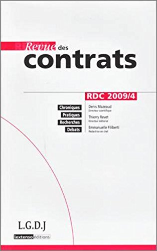 Preisvergleich Produktbild Rdc. Revue des Contrats N 4- 2009