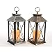 Produktbild 34cm LED Traditional Hanging Outdoor Lantern With Timer - Antique Black by Kaemingk