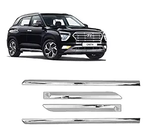 Empica Full Chrome Set of 4pcs Side Beading Side Cladding Compatible for New Hyundai Creta 2020 Onwards