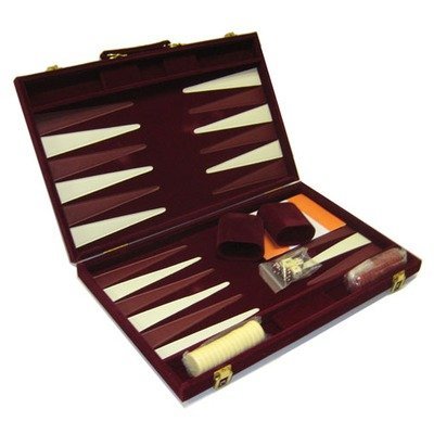CHH 18" Velvet Backgammon Board Game, Burgundy - 2 Players, Ages 6+