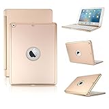 Nueva funda para el nuevo iPad 2017 de 9,7 pulgadas de Apple. Carcasa dura disponible en 7 colores; cobertura para el teclado y función encendido/apagado para cuando abras o cierres la funda. dorado dorado